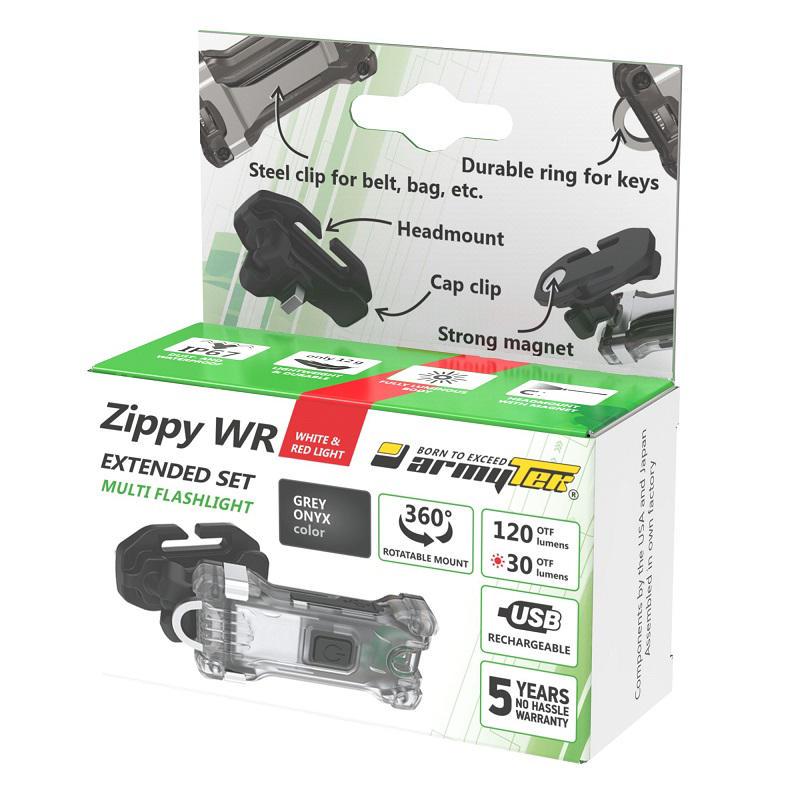 Ліхтар-брелок з налобним кріпленням Armytek Zippy WR Сірий (23700390) - фото 9 Ліхтар-брелок з налобним кріпленням Armytek Zippy WR Сірий (23700390) - фото 9