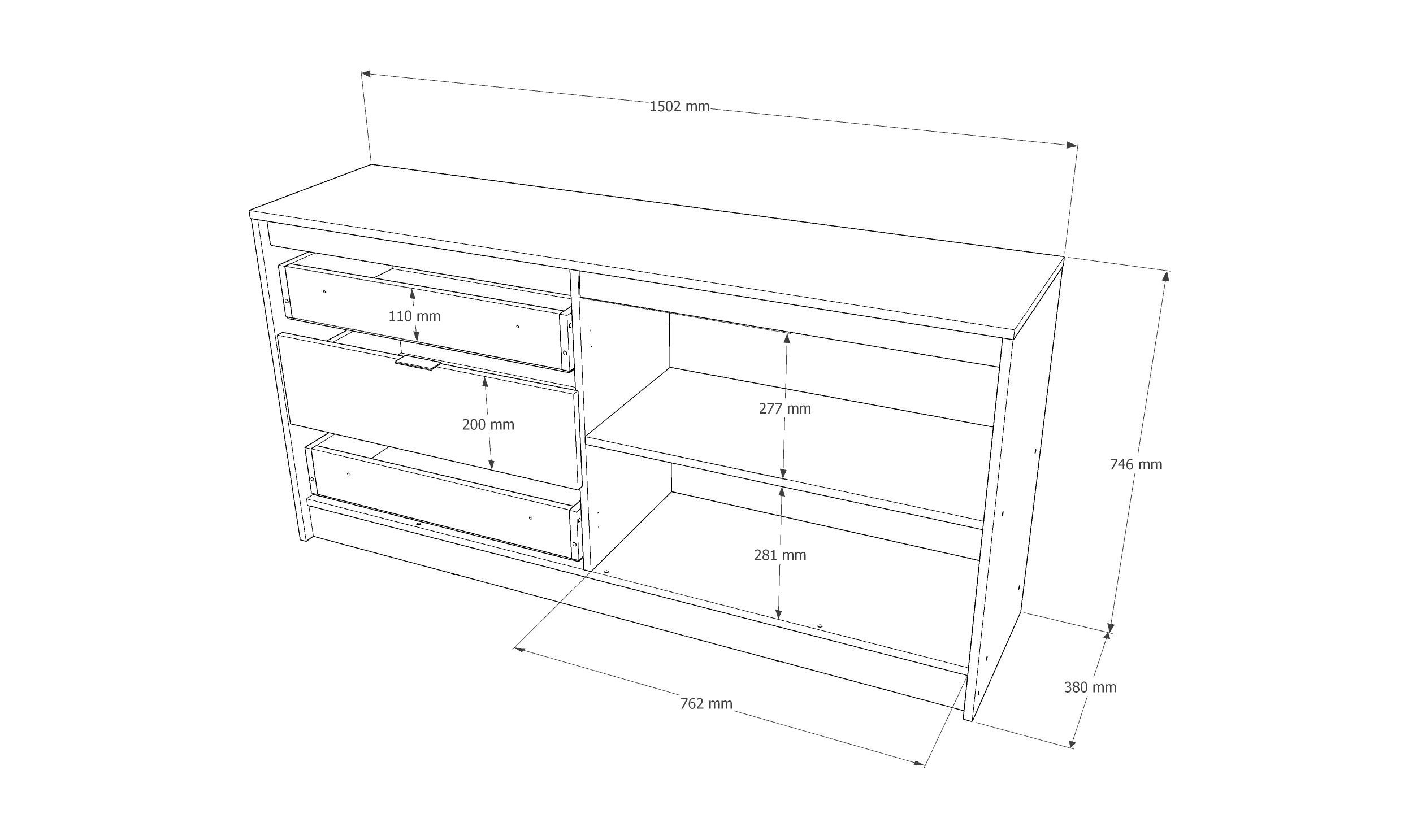 Комод Everest Сити 1500 1502х380х746 мм Сонома/Графит (11416) - фото 7 Комод Everest Сити 1500 1502х380х746 мм Сонома/Графит (11416) - фото 7
