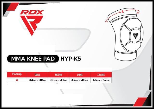 Наколенники спортивные RDX Hosiery Knee Foam K5 пара M Red/White (27343121) - фото 5