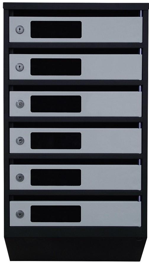 Ящик почтовый многосекционный ЯП-06 МВ Черный/Серый