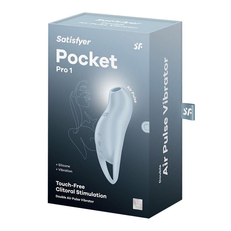 Вибратор вакуумный клиторальный Satisfyer Pocket Pro 1 Blue (38023482)