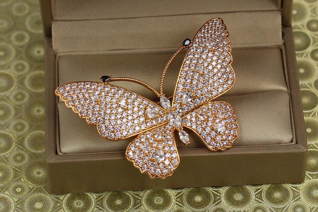 Брошь Xuping Jewelry бабочка Павлин глаз Золотистый (2391984758)