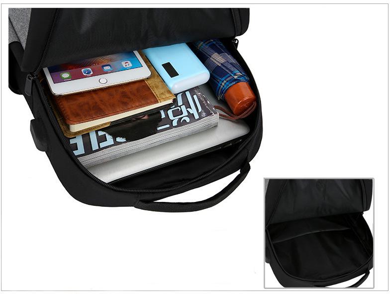 Рюкзак протиударний для ноутбука 15,6" 3в1 Чорний/Сірий (IBN032BS) - фото 11