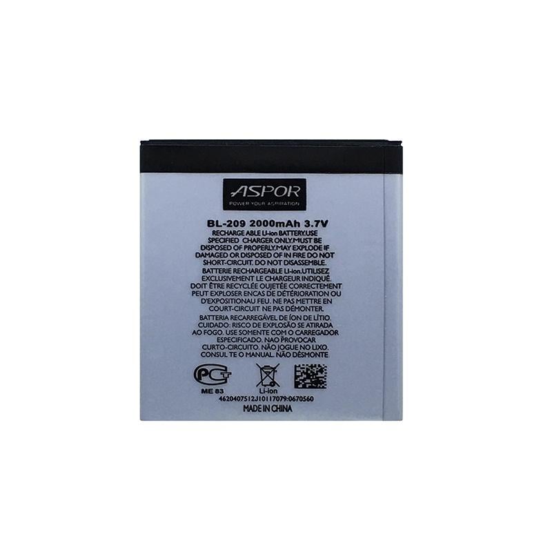 Акумулятор Aspor BL-209 для Lenovo A516/A378/A706/A760 (880018)