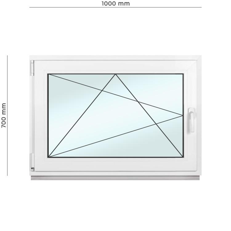 Окно металлопластиковое Framex поворотно-откидное с левым открытием 1000х700 мм Белый - фото 2