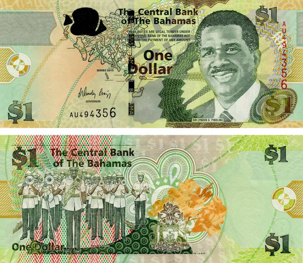 Коллекционные банкноты Багамы 1 доллар 2015 UNC (P71)