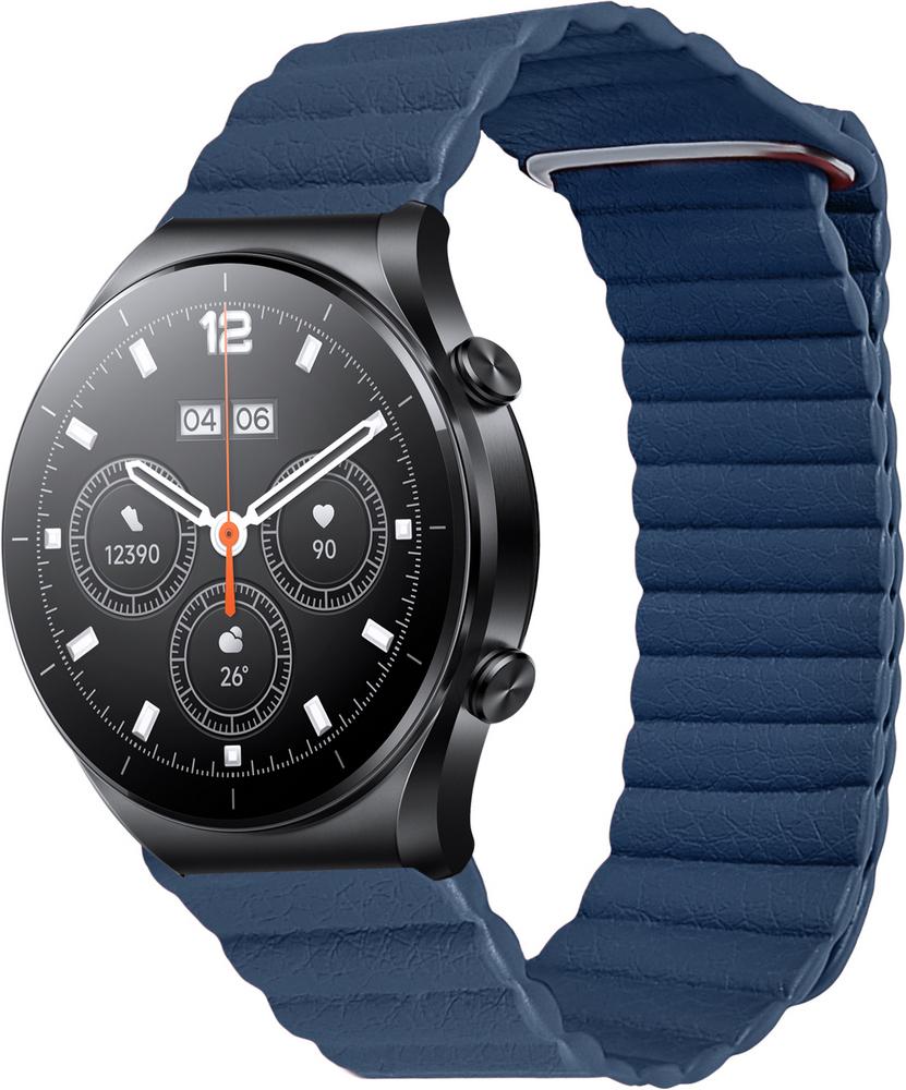 Ремешок кожаный Genis для Xiaomi Watch S1 Acttive Blue (28938-28)