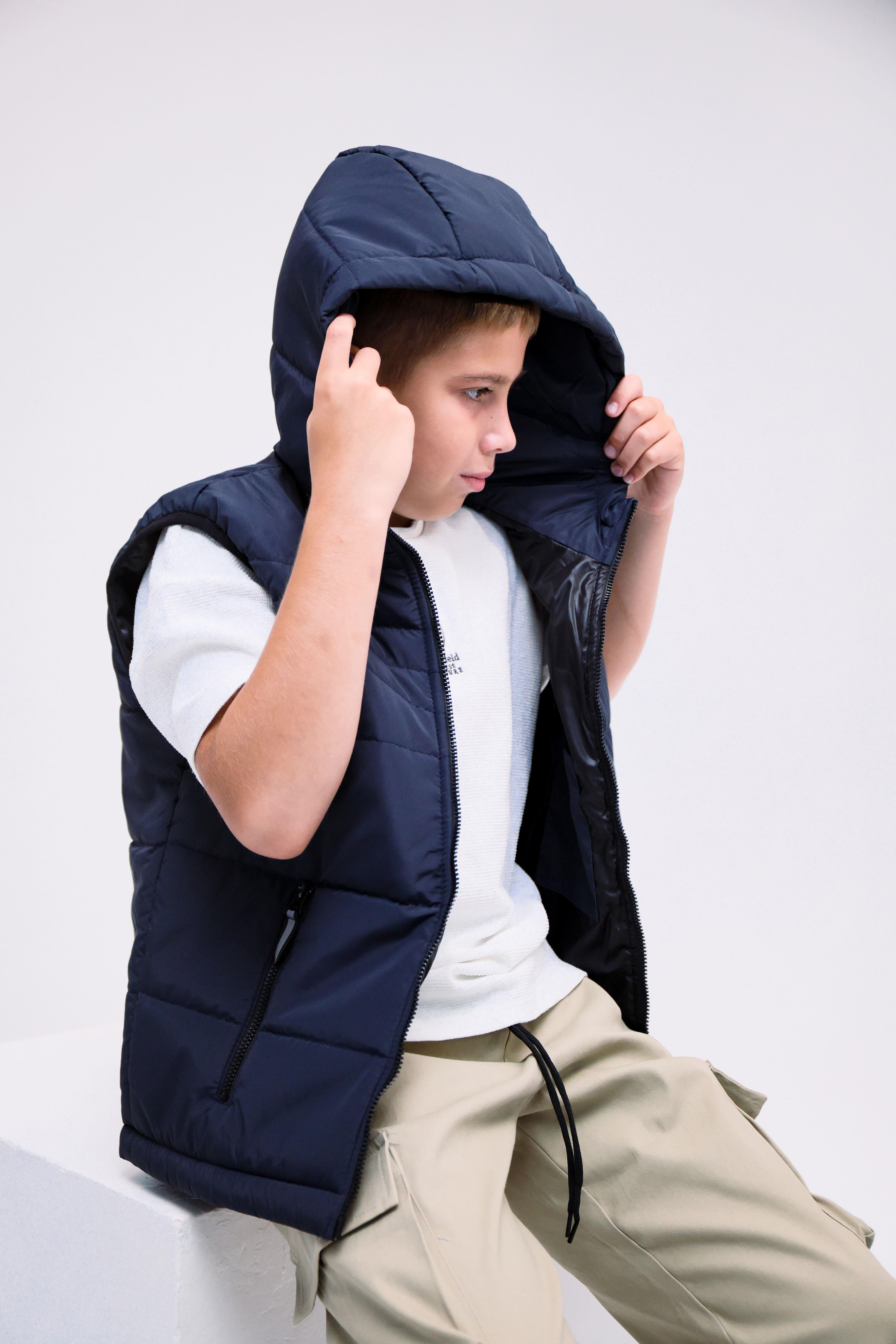 Жилетка детская подростковая на мальчика демисезонная Синий (грін-сн134) - фото 4 Жилетка детская подростковая на мальчика демисезонная Синий (грін-сн134) - фото 4