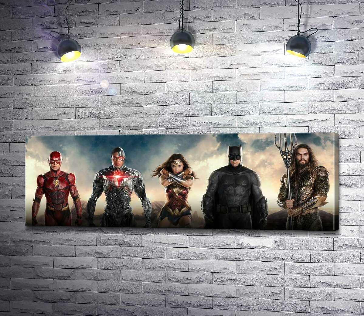 Картина ArtPoster Супергерої з фільму &quot;Ліга Справедливості&quot; (Justice League) 100x34 см Модуль №1 (001038)