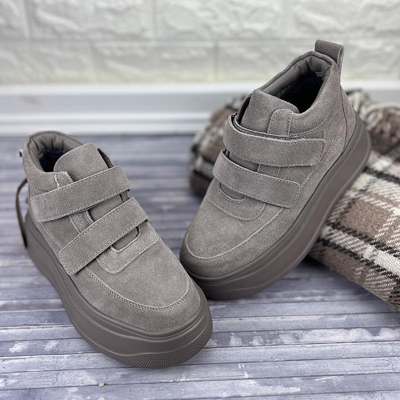 Черевики жіночі замшеві на платформі Е-001083-2 p. 40 26 см Сірий