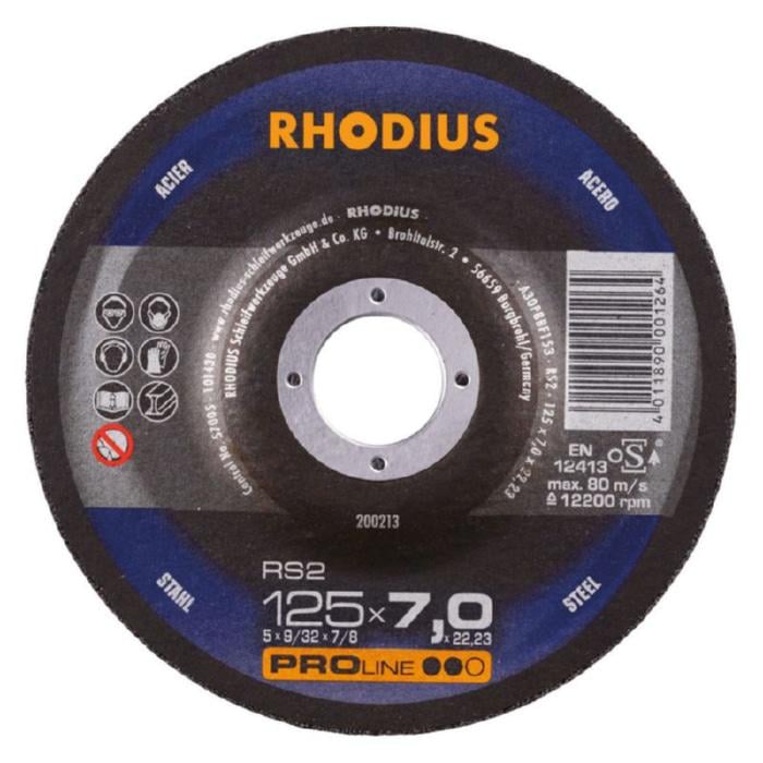 Круг зачистной по металлу Rhodius Pro A30P8-BF153 RS2 8600 об/мин 180x7,0х22,2 мм 200253 (13963)