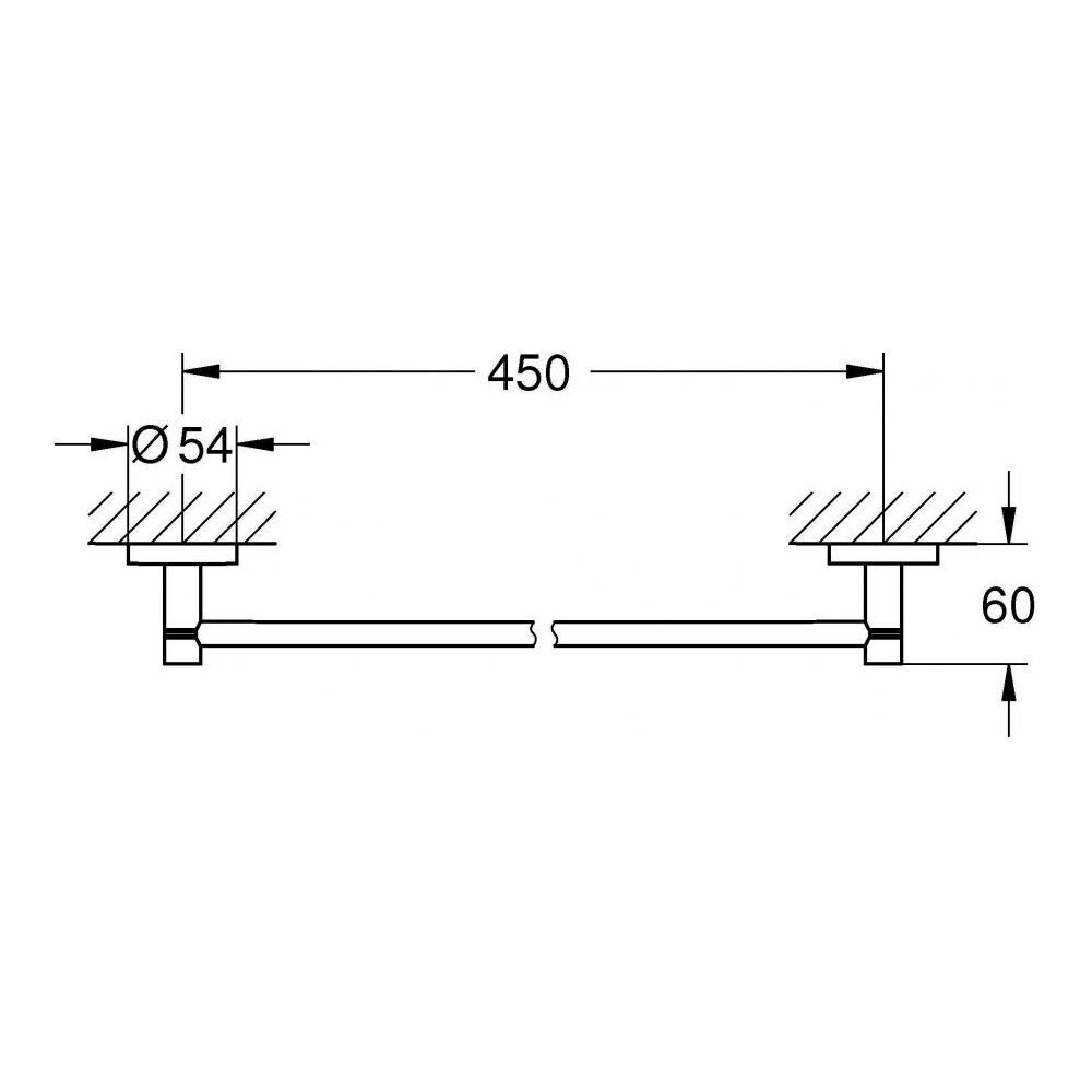 Вішалка для рушників Grohe Essentials 40688AL1 одинарна Сірий (71761) - фото 2