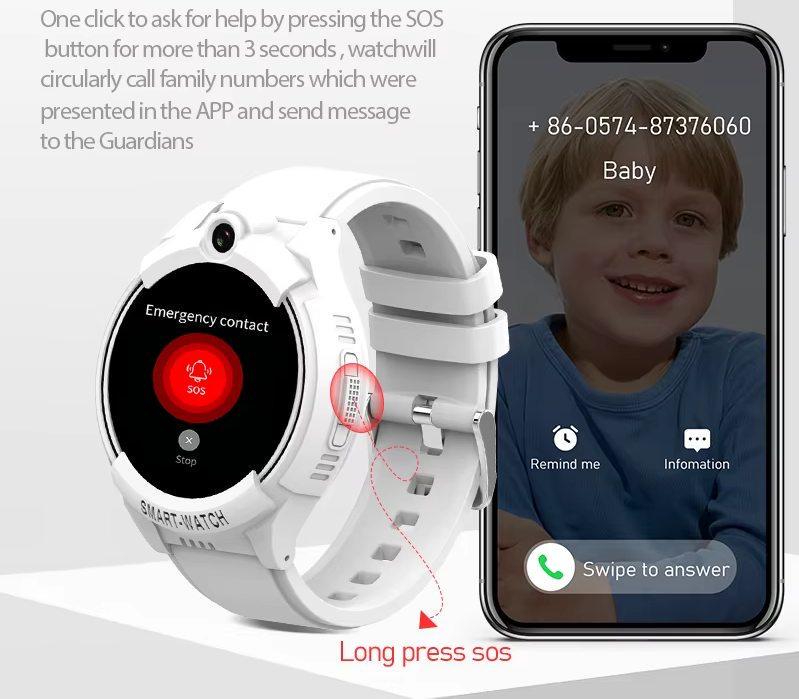 Смарт-часы детские Lemfo Y05 с GPS/4G звонками/видеосвязью/прослушкой/камерой/аккумулятором 1000 mAh Розовый (8668655) - фото 5