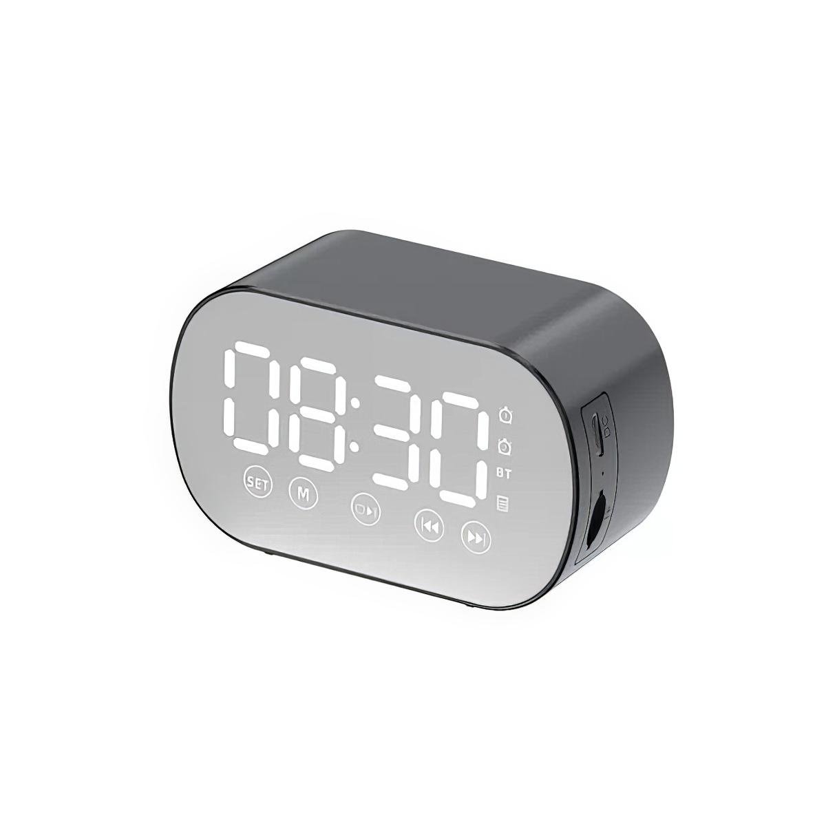 Часы зеркальные Clock Bluetooth Speaker с музыкальным будильником (1010529-Black) - фото 6