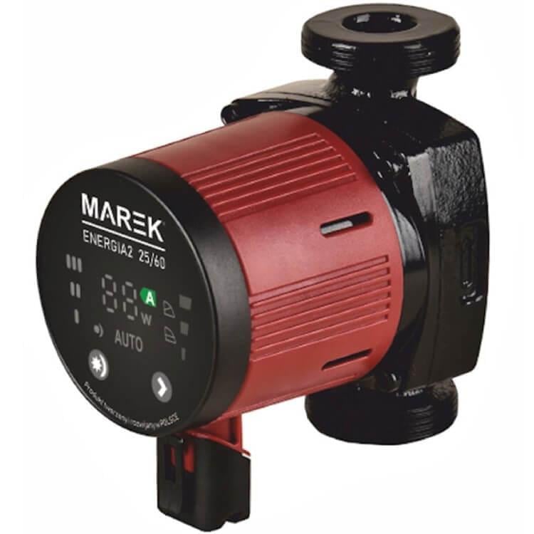 Циркуляционный насос Marek ENERGIA2 25/60-180 и гайки Hmax 6 м Qmax 57 л/мин до 35 Вт (E268)