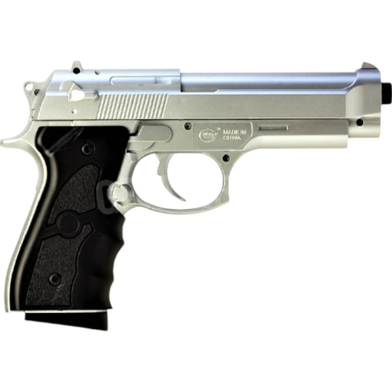 Детский пистолет Galaxy Beretta 92 серебристый металлический пружинный шарики 6 мм (G.052S)