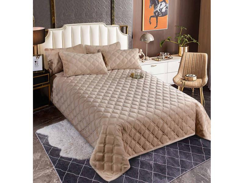 Плед стёганый Ромб Полуторный 8511 Бежевый (DR009594)