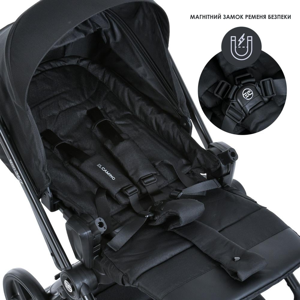 Коляска детская прогулочная El Camino SPIN 360 Black (ME 1138) - фото 15