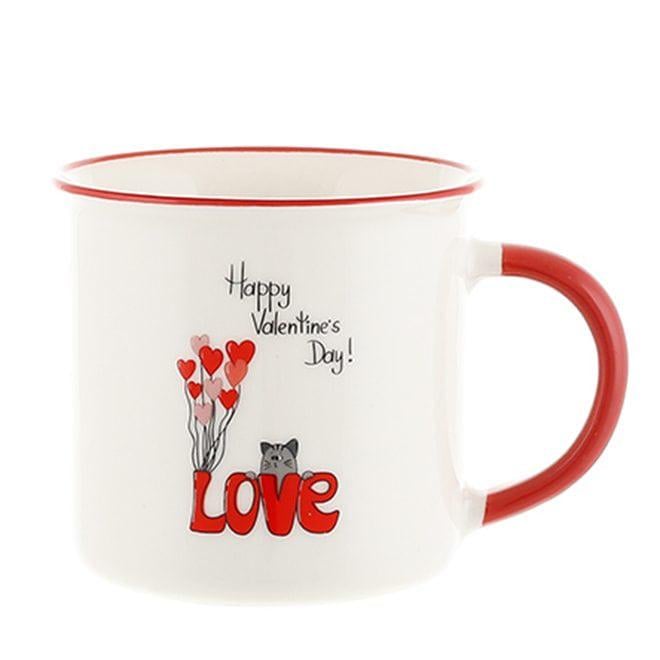 Чашка фарфоровая Flora Любовь 350 л Белый (33428)