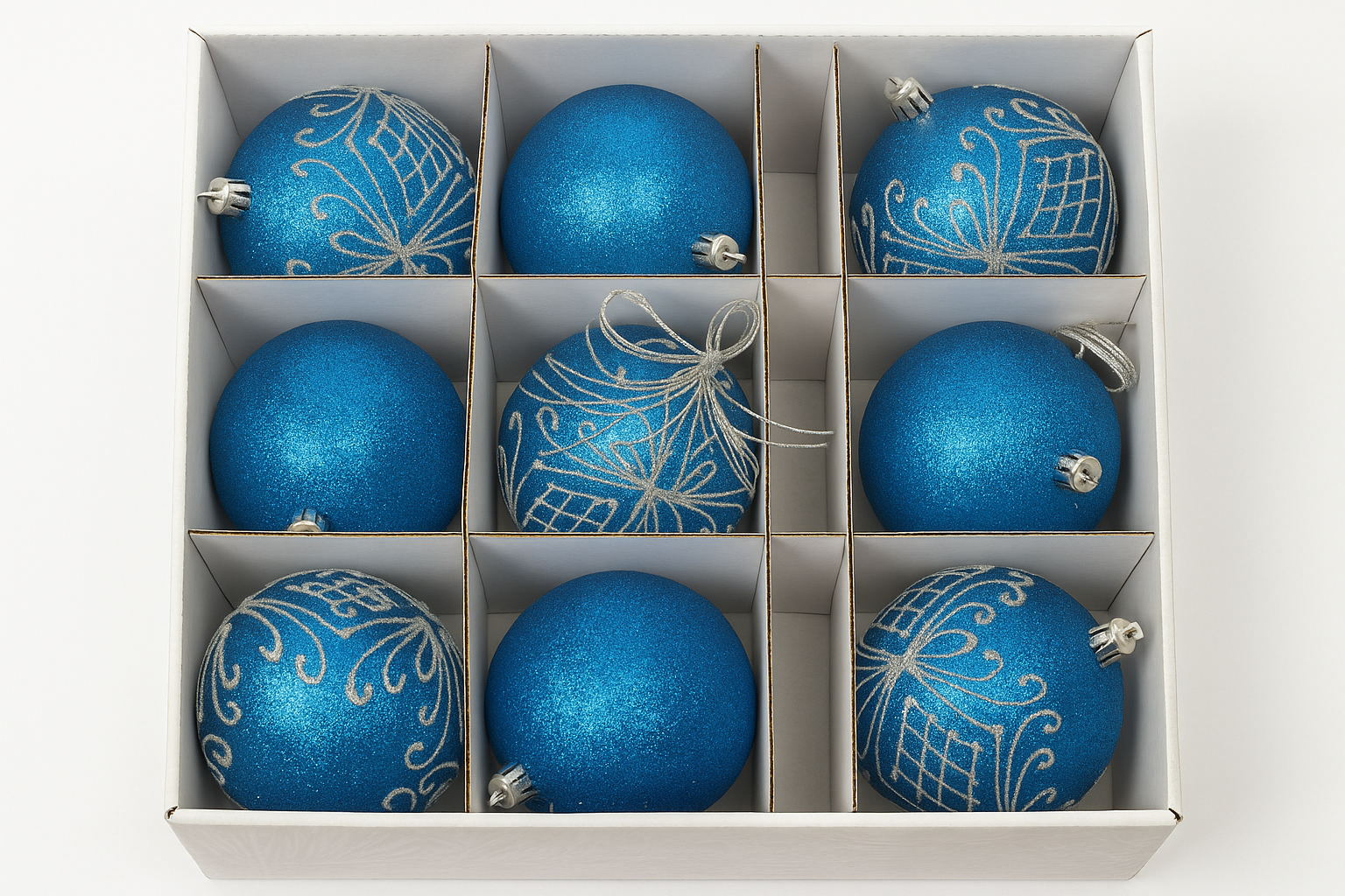 Шарики елочные новогодние Магическая-новогодняя M47878 пластиковые 8 см 9 шт. (583994)