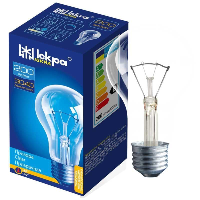 Лампа розжарювання Іскра прозора А65 200 Вт Е27 (27844379)