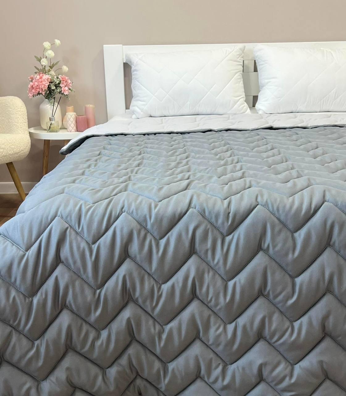 Одеяло для аллергиков с искусственным наполнителем двуспальное 180х210 см Серый (П4К-al-lito25-001-02) - фото 3