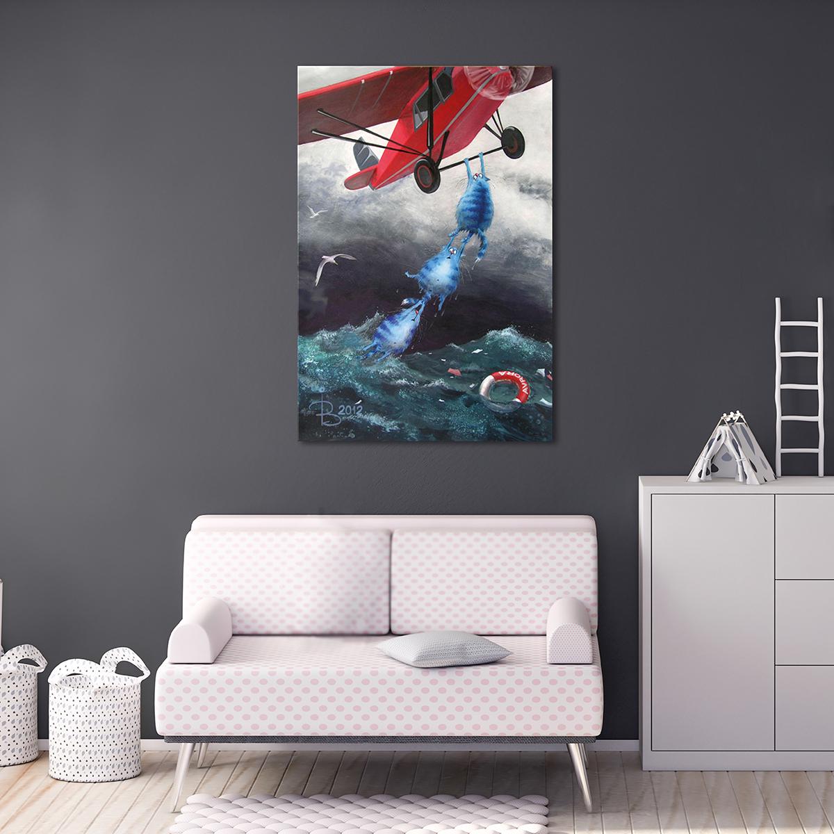 Модульная картина Спасение в шторм 1 модуль 60x90 см