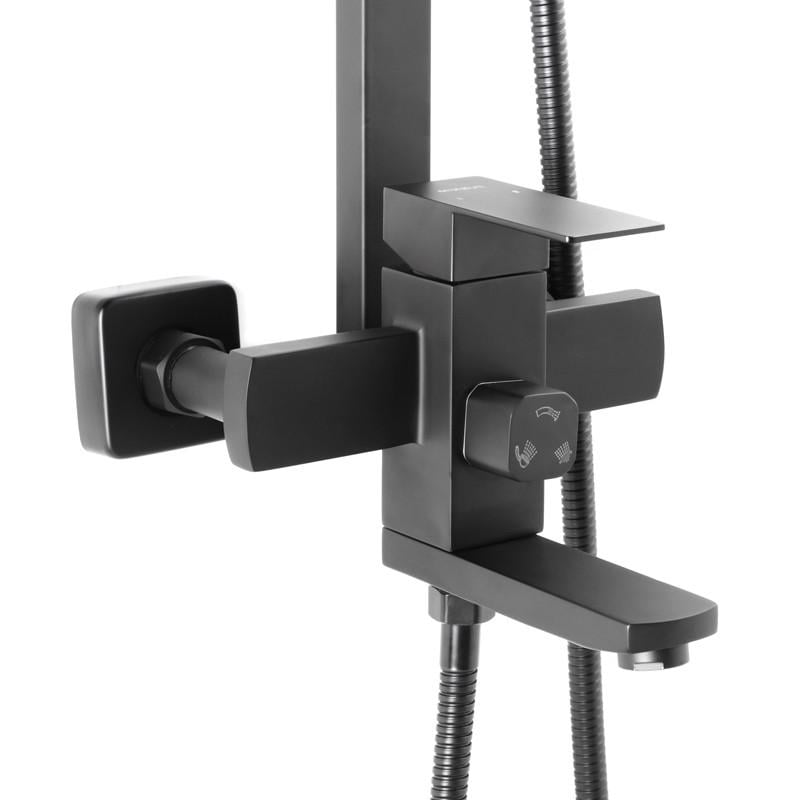 Душевая система MIXXUS KUB-009-J из нержавеющей стали с смесителем Черный (MI2814)