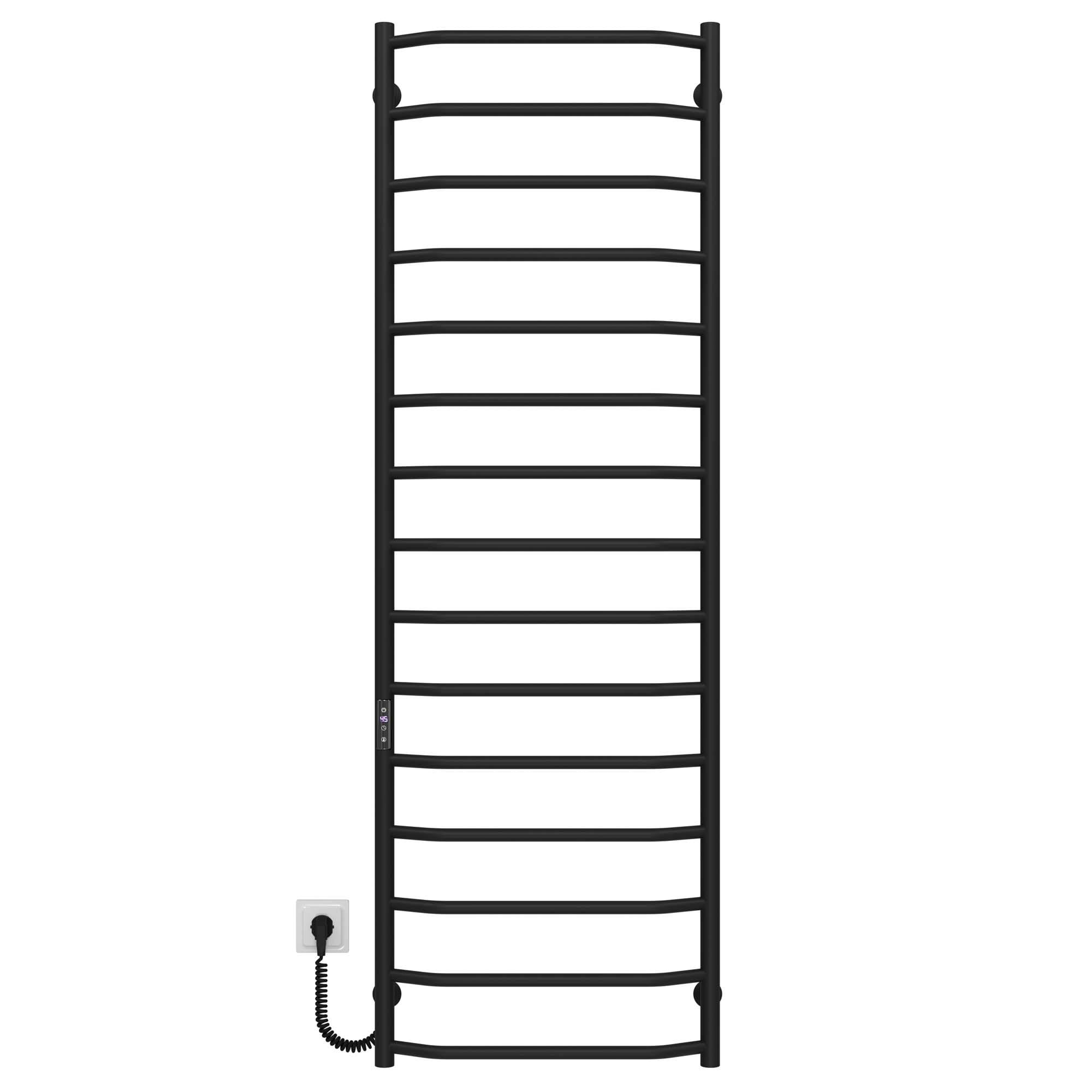 Полотенцесушитель электрический Deffi Трапеция П15 JD03 левое подключение нержавеющая сталь 500x1600 мм Черный (C.TR.160.50.15.EBL1)