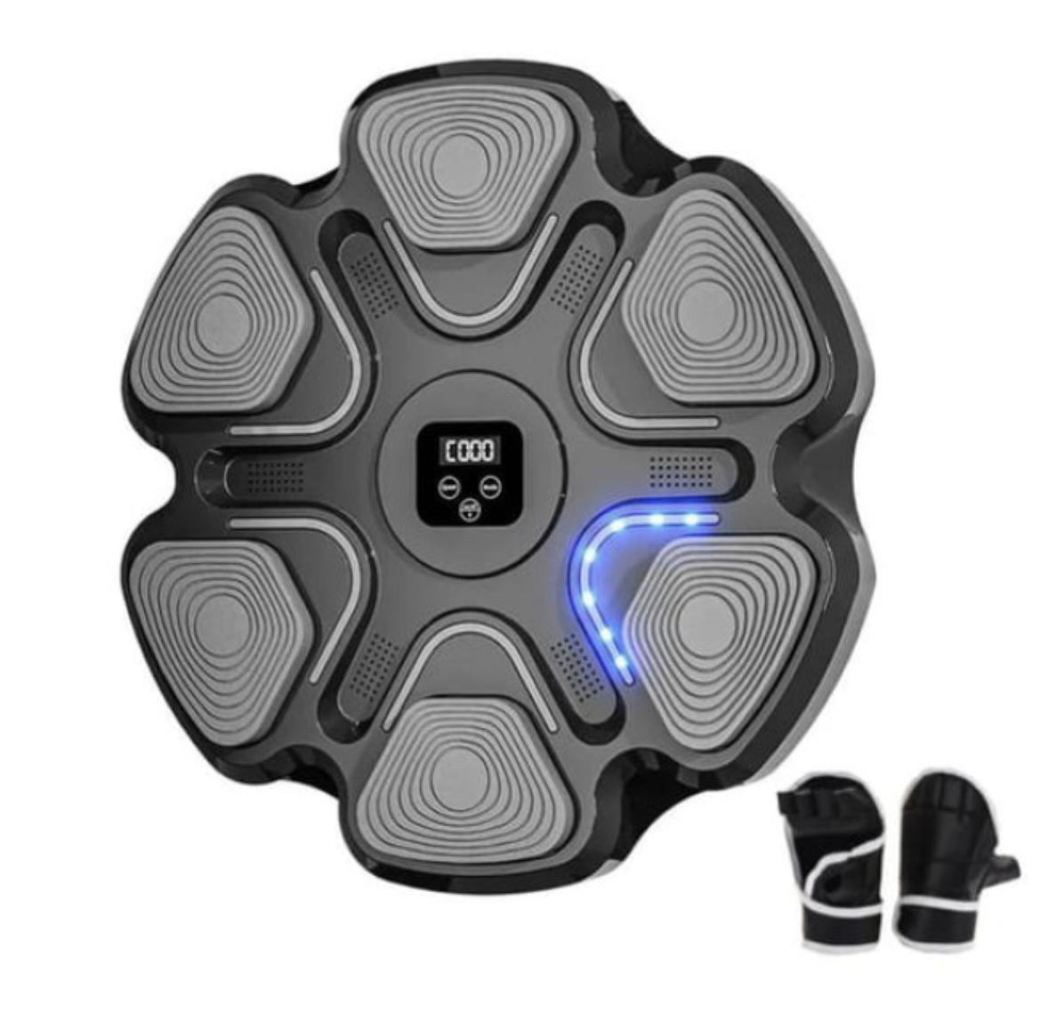 Боксерская мишень настенная с подсветкой музыкой блютуз и перчатками для ударов 38 см (Е500187) Боксерская мишень настенная с подсветкой музыкой блютуз и перчатками для ударов 38 см (Е500187)