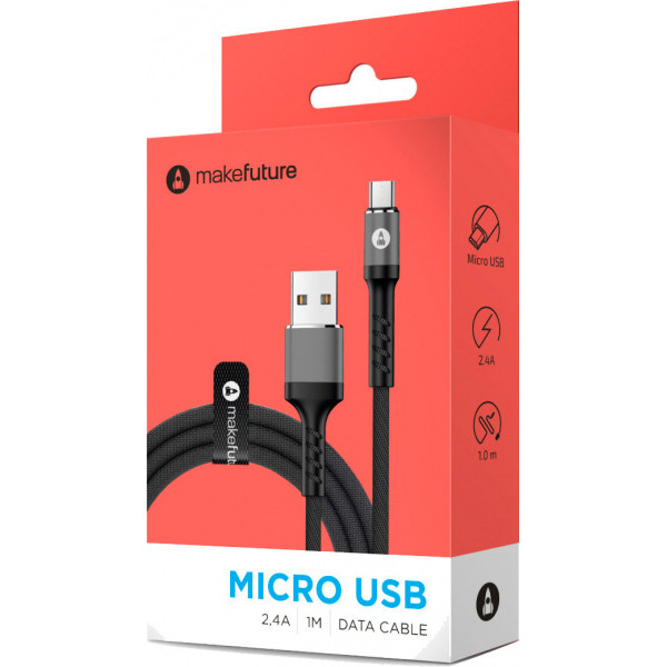 Кабель Makefuture USB–microUSB 1м  Denim Grey 2.4A (MCB-MD1GR) - фото 2