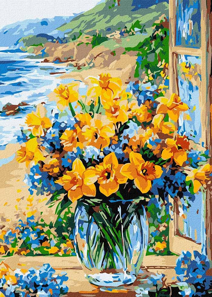 Картина по номерах Ideyka Квіткове узбережжя 30х40 см (KHO3301)