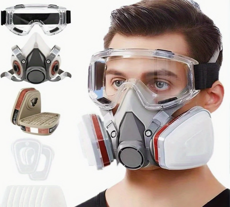 Полумаска респиратор 6200 с фильтрами 6051 с панорамными очками (1701) - фото 16 Полумаска респиратор 6200 с фильтрами 6051 с панорамными очками (1701) - фото 16