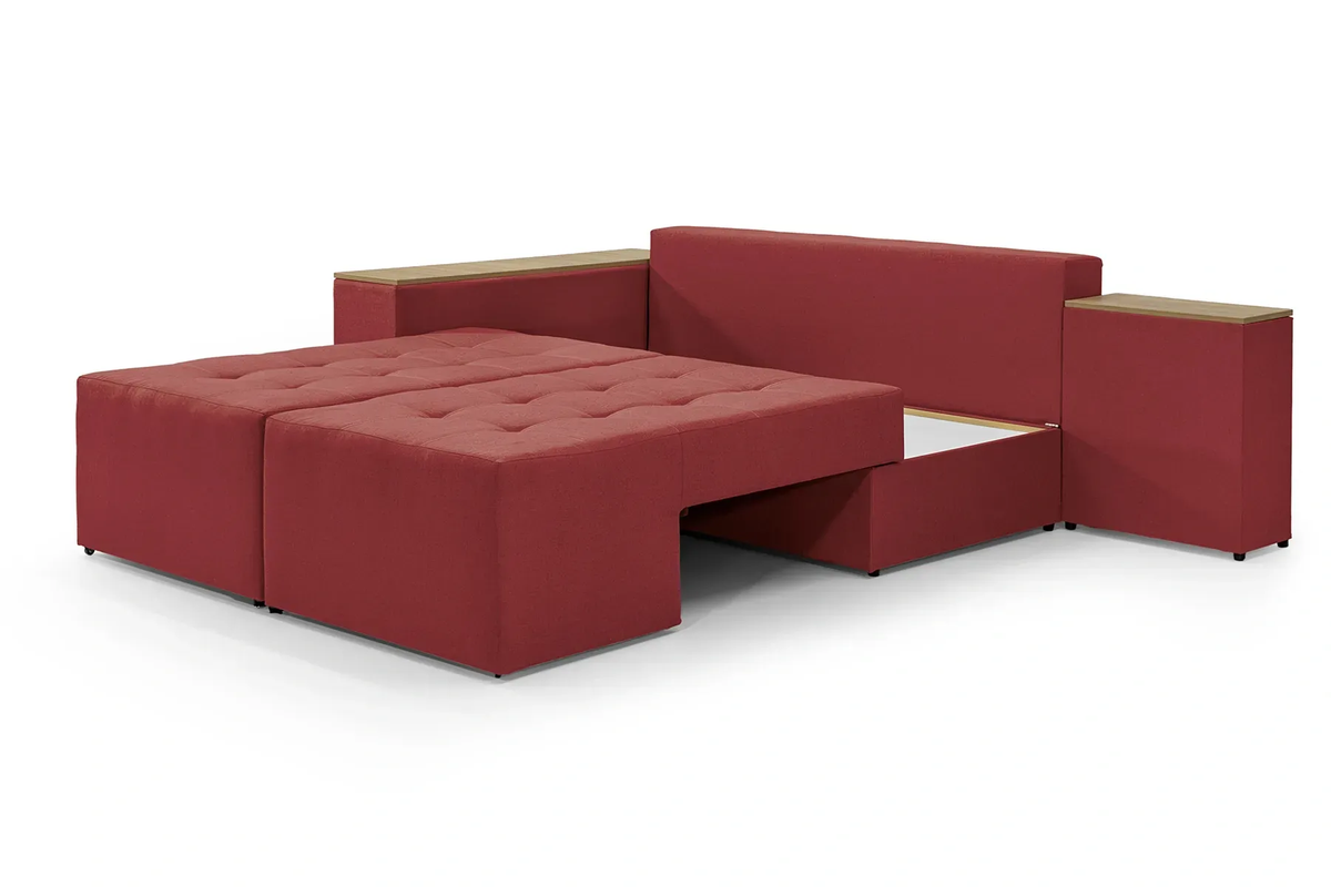 Диван угловой Домино 245х160 см Бордовый/Сонома (29557832) - фото 5
