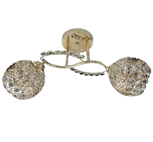 Люстра Sirius на два плафона под лампу Е27 Золотой (Ю 7335А/2)