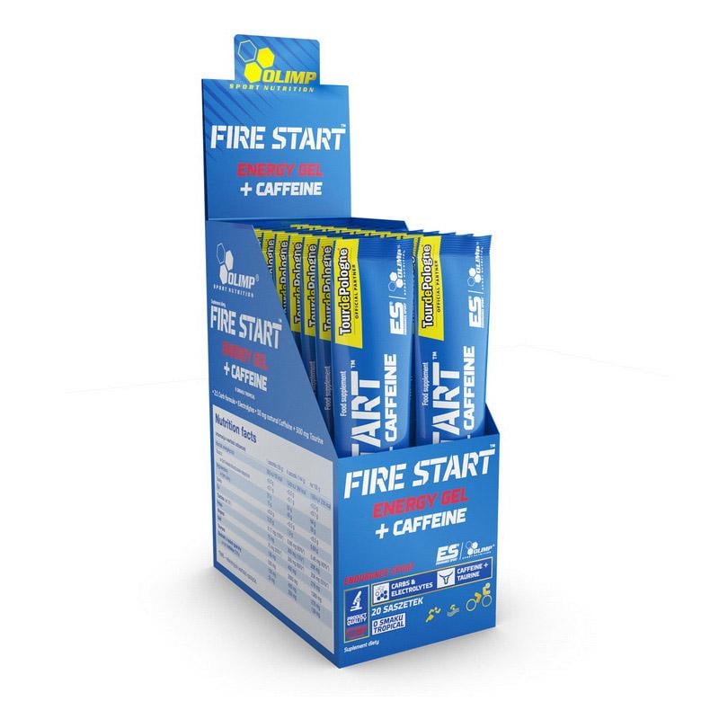 Энергетический гель с кофеином Olimp Fire Start Energy Gel + Caffeine 36 г Тропические фрукты