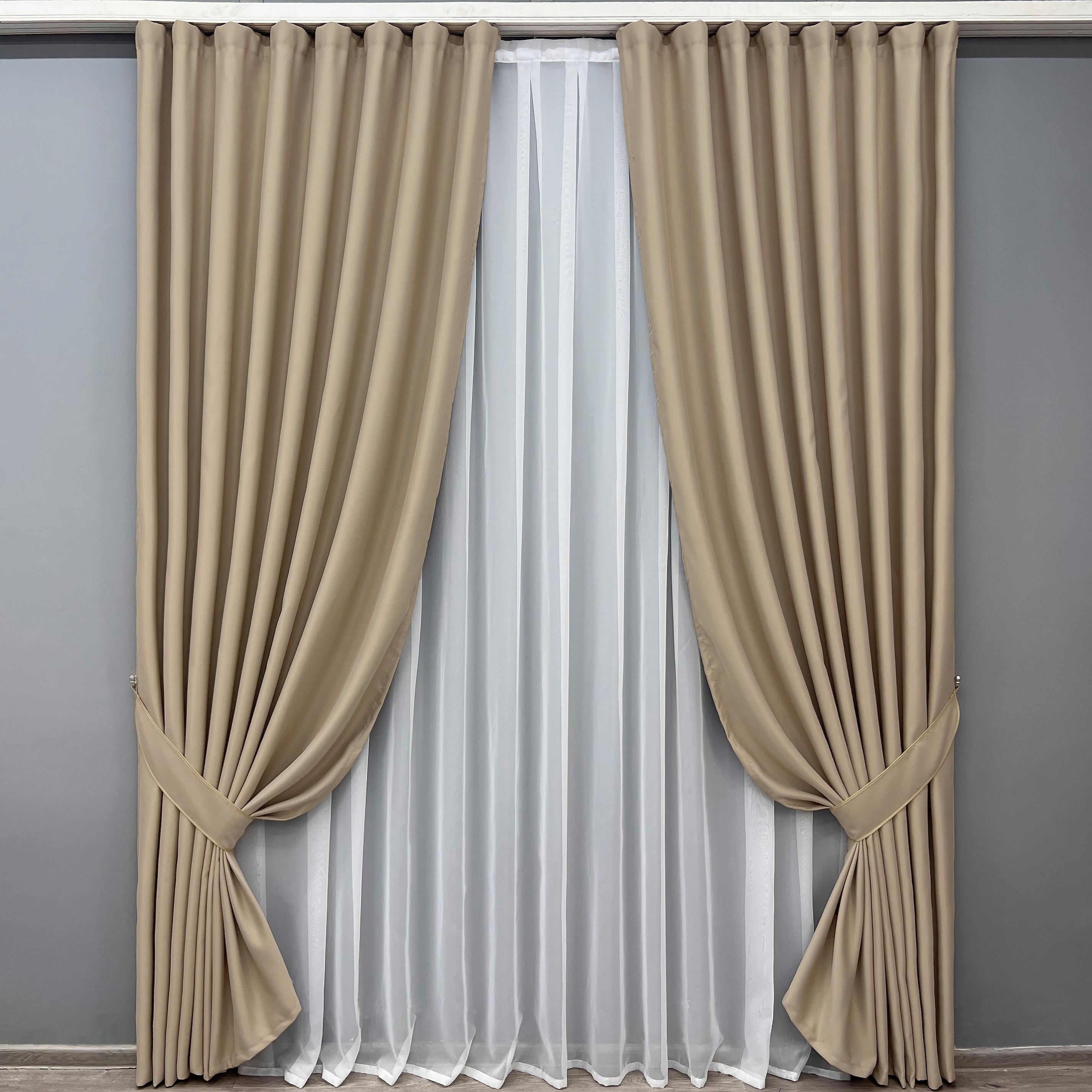 Комплект готовых штор VR-Textil Bagema Rvs №2075ш 150х270 см 2 шт. Песочный (33-1271)