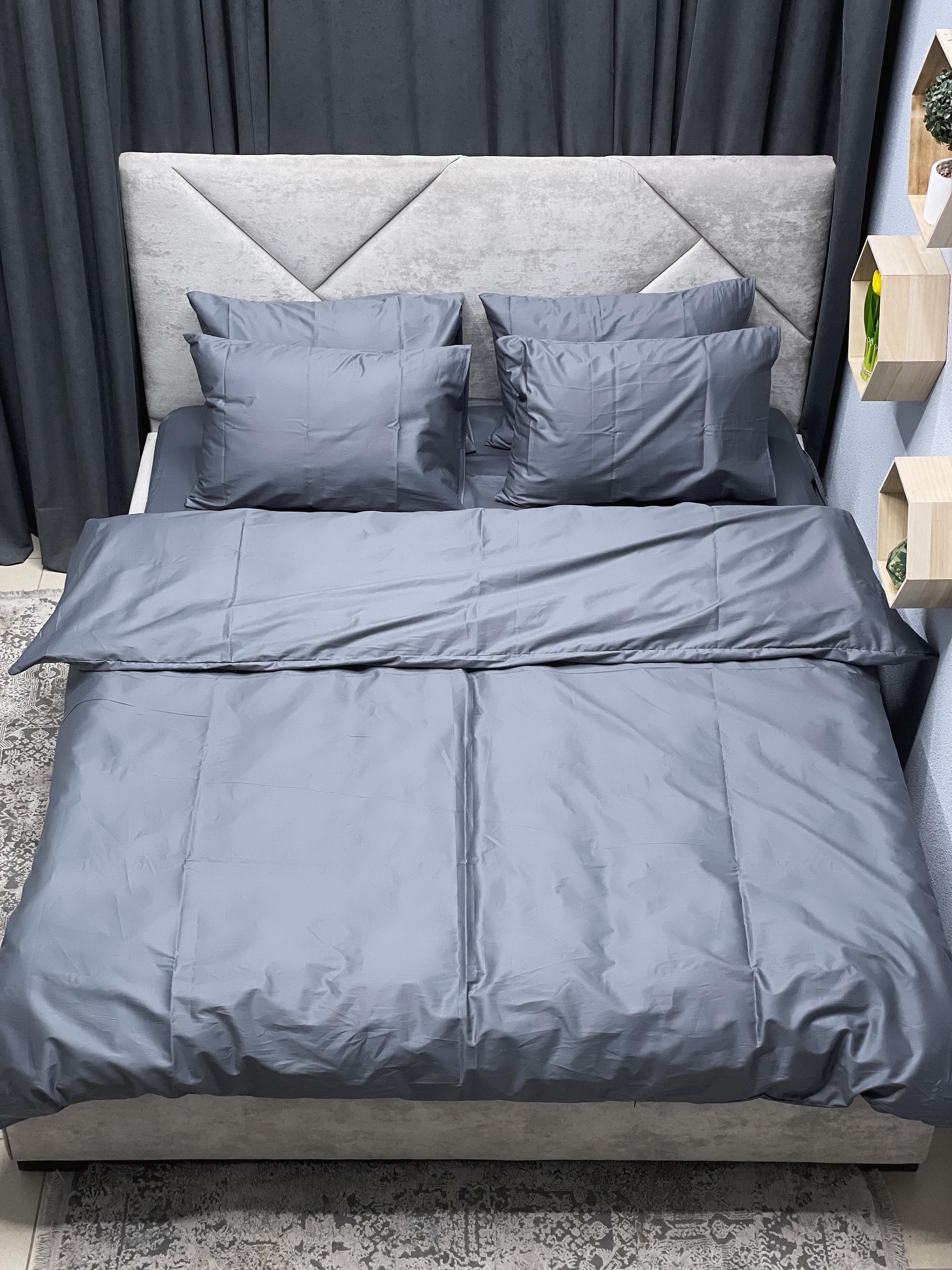 Комплект постільної білизни Ego-textile 9903S сатин однотонний Сірий (199181462)