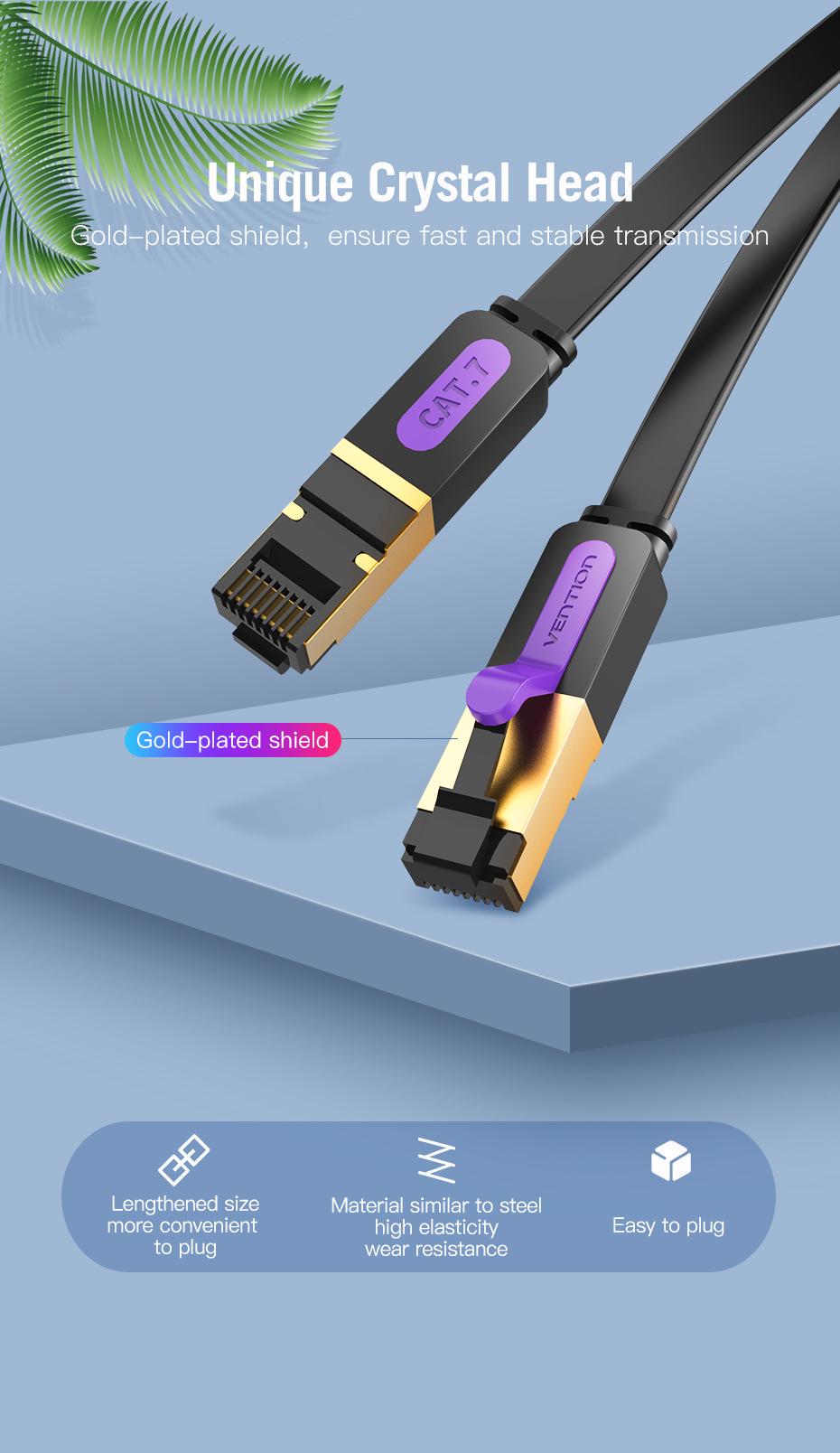 Подовжувач мережевий Vention 7 RJ45 RJ45 8 м Чорний (ICBBK) - фото 7 Подовжувач мережевий Vention 7 RJ45 RJ45 8 м Чорний (ICBBK) - фото 7