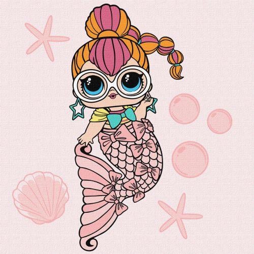 Картина по номерам с красками металлик LOL Surprise! Mermaids. Neon QT 40х40 см (2987478333)
