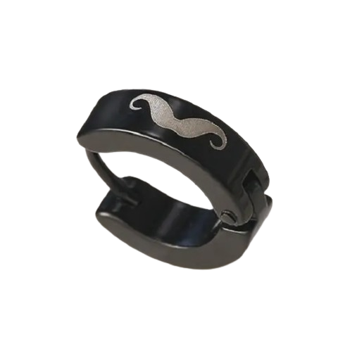 Сережка з вусами зі сталі 1 шт. Чорний (1382115552)