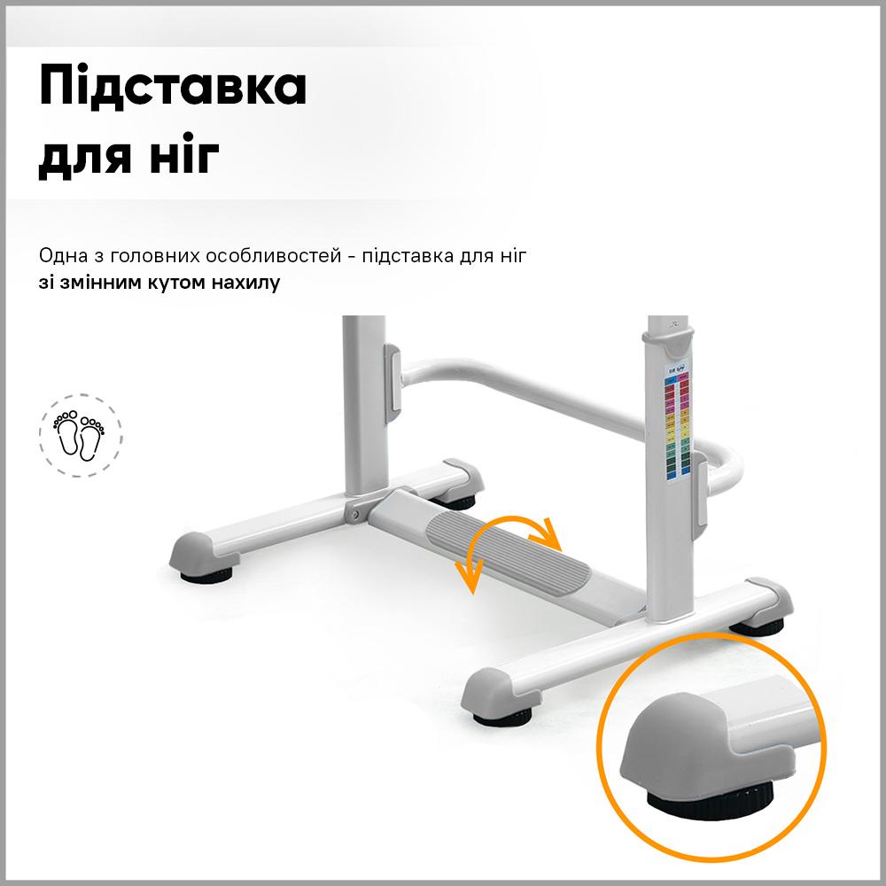 Парта детская школьная со стулом Evo-kids BD-04 G XL Teddy с лампой Серый - фото 9 Парта детская школьная со стулом Evo-kids BD-04 G XL Teddy с лампой Серый - фото 9