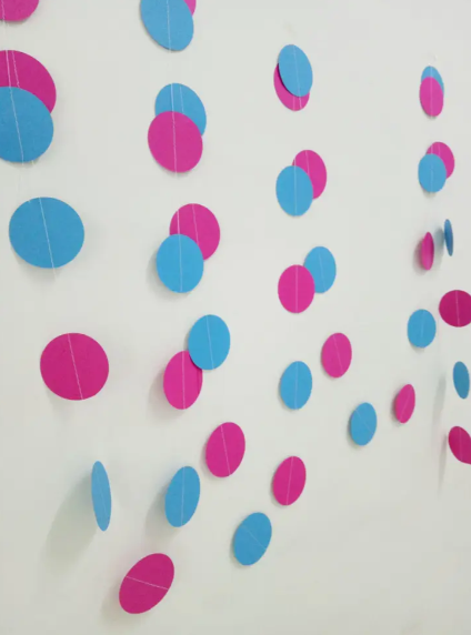 Гирлянда кружки на нити на праздник 4 м x 6 см Разноцветный (80502)