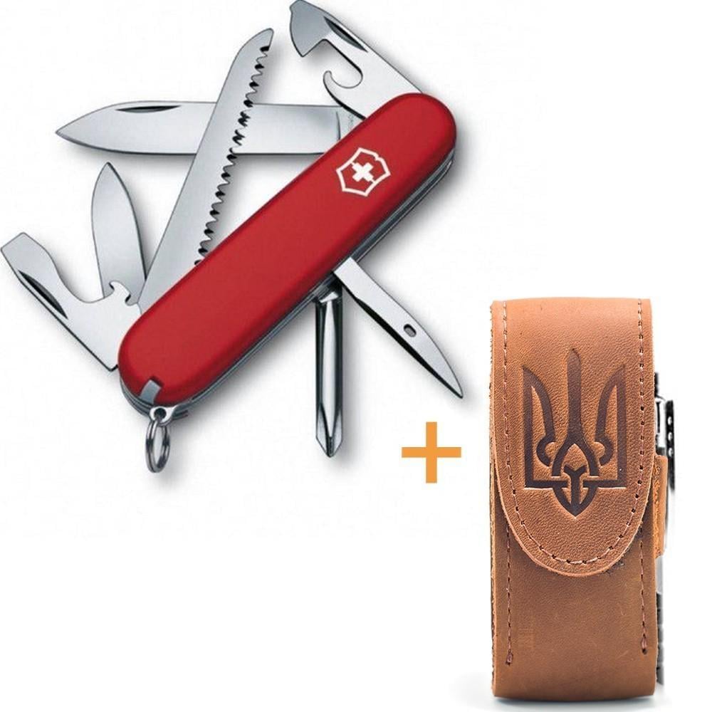 Комплект Victorinox нож Hiker Red 1.4613/чехол для ножа универсальный на липучке/фонарь - фото 2