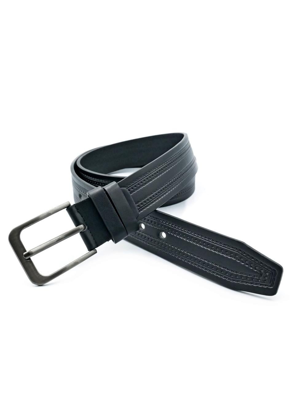 Ремень мужской Weatro из экокожи 3,8х115 см Черный (nwkz-38mm-ua-017)