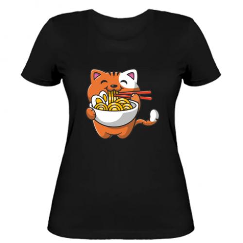Футболка женская Cat and Ramen XL Черный (7268022-2-138741-XL)