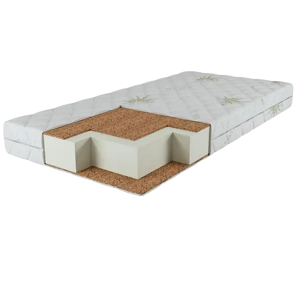 Матрас ортопедический Премиум Софт Алое Вера в детскую кроватку кокосовый КПК 120х60х10 см Белый (3354СМ10)