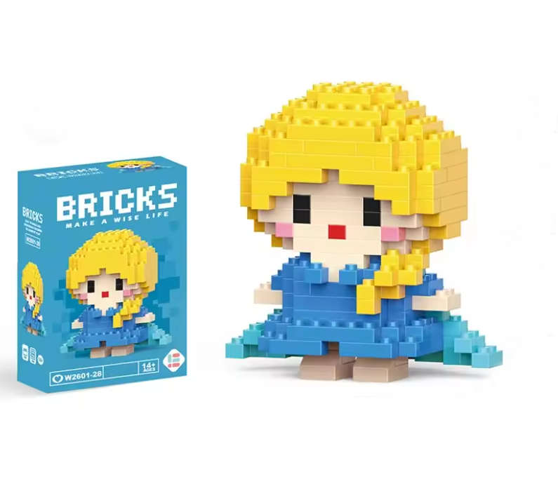 Конструктор фигурка BRICKS пиксели Эльза 198 деталей (W028)