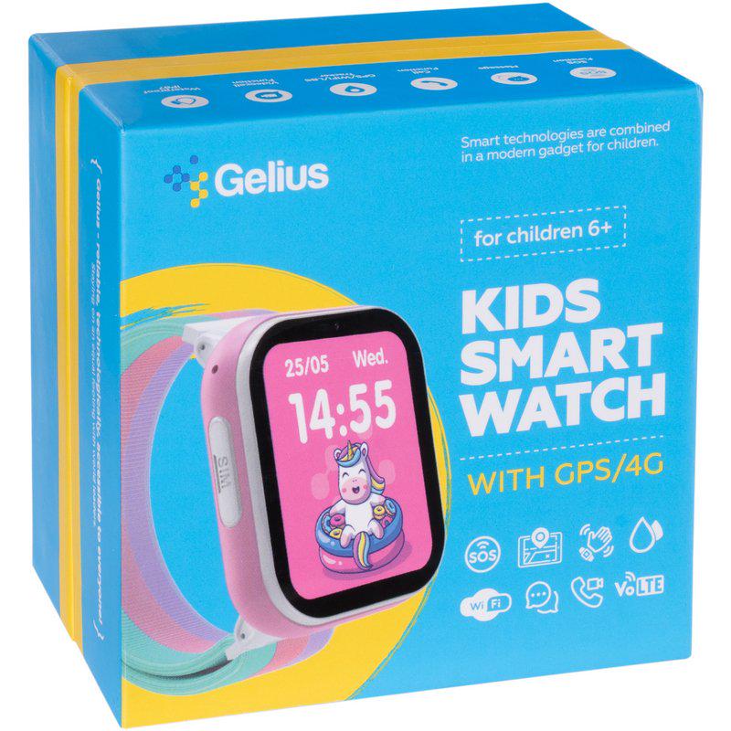 Смарт-годинник дитячий Gelius GP-PK008 Rainbow з GPS/4G White (98500) - фото 16