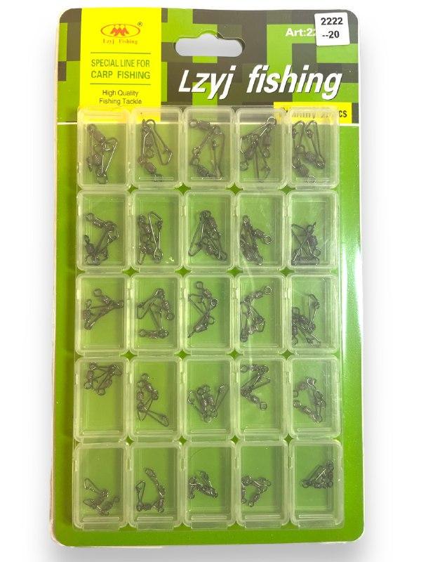 Набор карабинов с вертлюгом Lzyj Fishing 5 размеров 50 шт. (1855804979)